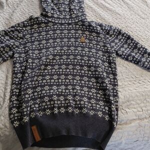 Naketano Womens Navy Blue Star Print Hoodie X Large